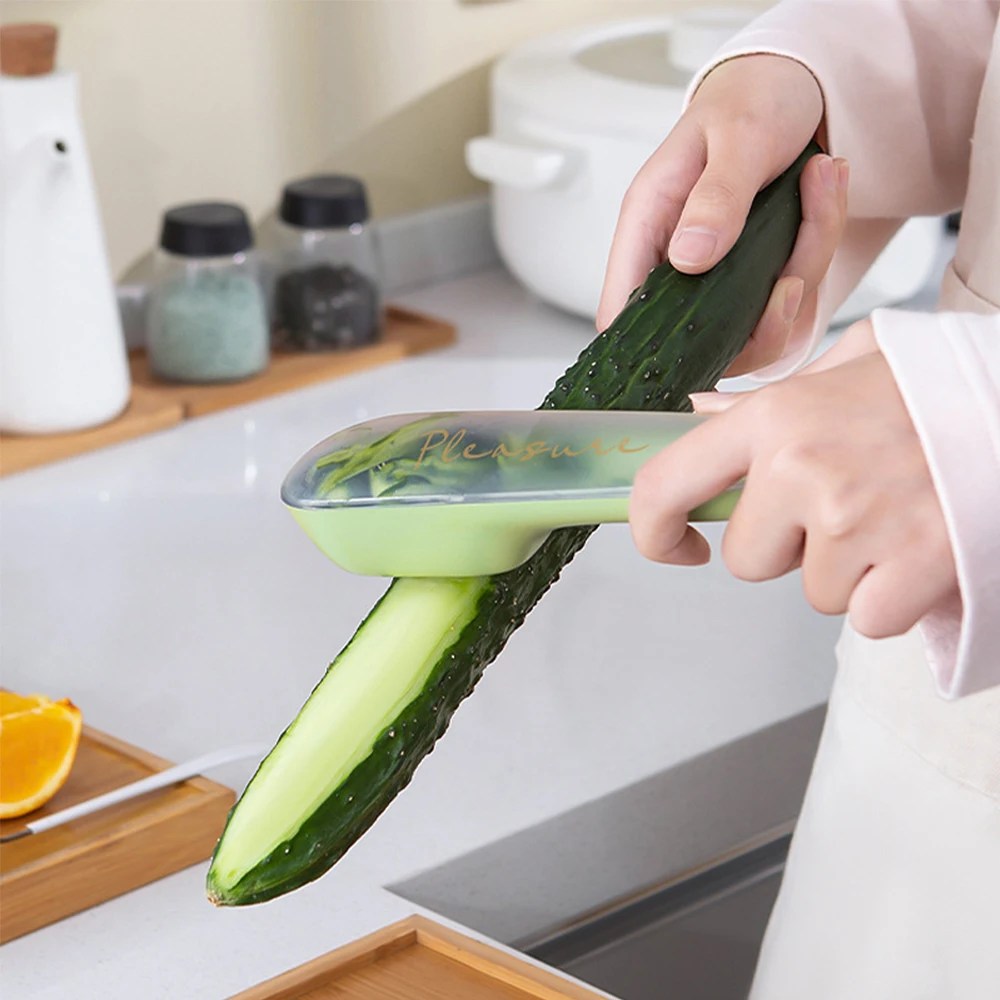 BowLift | Stainless Steel Vegetable Peeler with Container - PeelPro