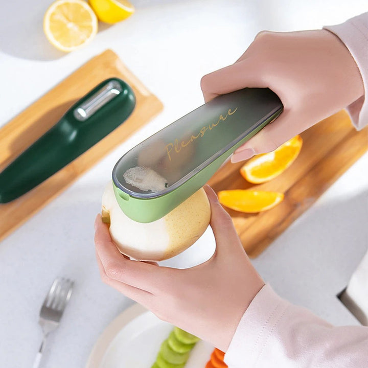 BowLift | Stainless Steel Vegetable Peeler with Container - PeelPro