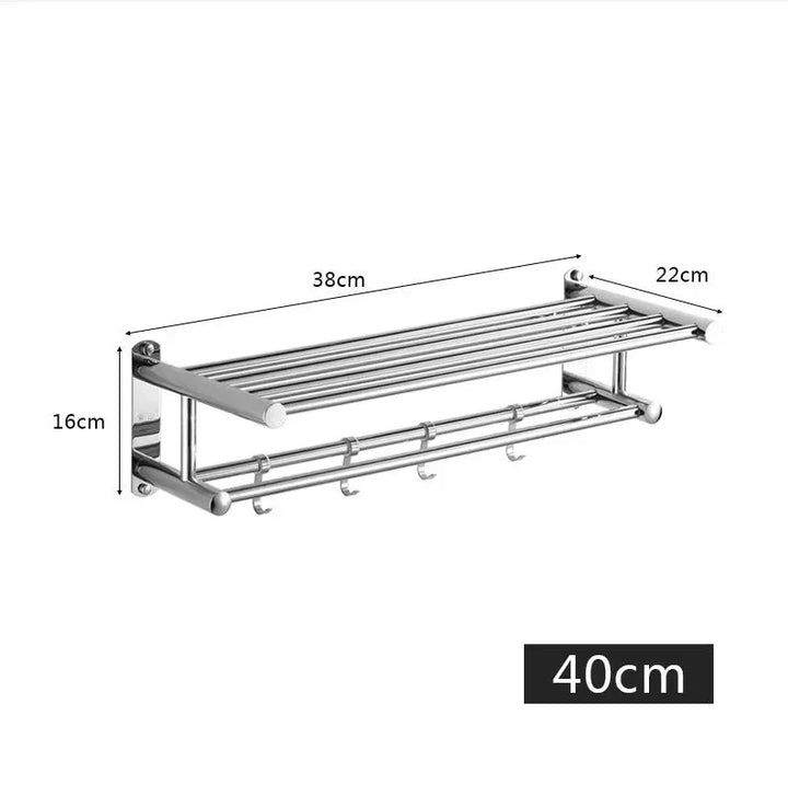 BowLift | SteelRack Stainless Steel Towel Holder – Space-Saving Wall Rack with Modern Minimalist Design for Bathroom and Kitchen