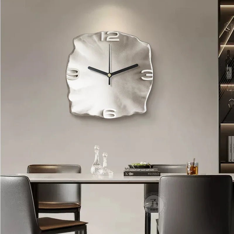 BowLift | StoneAura – Modern Sandstone-Effect Wall Clock with Silent Quartz