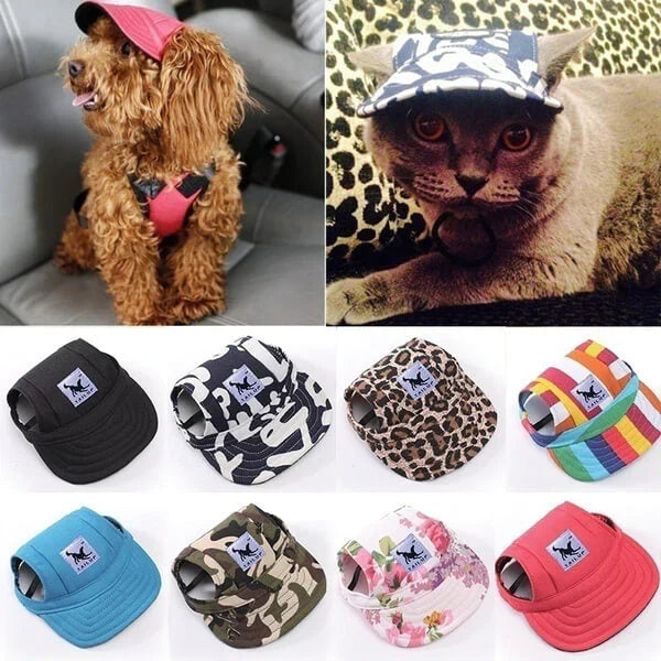 Stylish Round Brim Dog Hat - SunnyPaws Bowlift