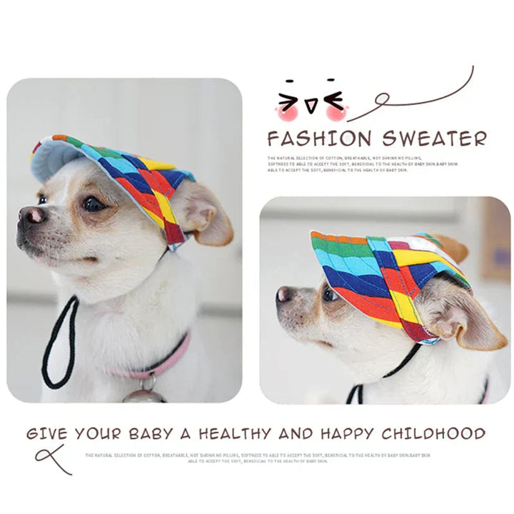 Stylish Round Brim Dog Hat - SunnyPaws Bowlift