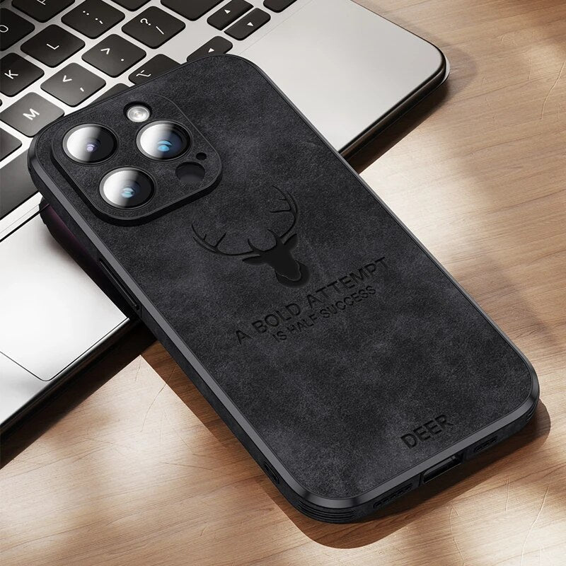 BowLift | Deer - Luxury Leather iPhone Case with Stylish Design and Shockproof Protection