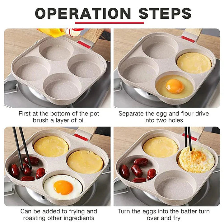 Thickened Omelet Egg Frying Pan with Lid Nonstick 4 Cups Pancake Pan | Bowlift