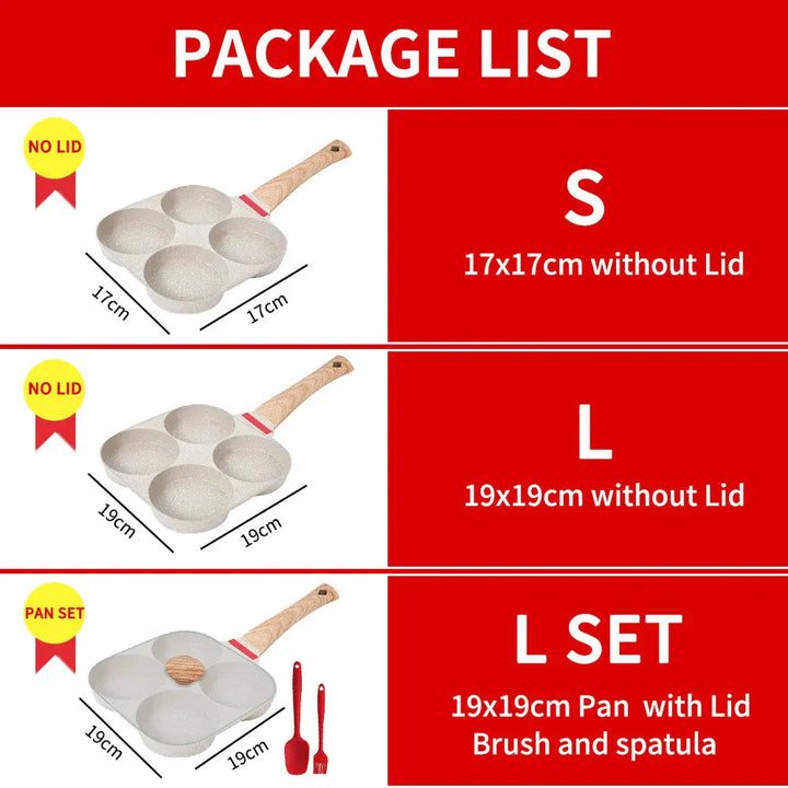 Thickened Omelet Egg Frying Pan with Lid Nonstick 4 Cups Pancake Pan | Bowlift