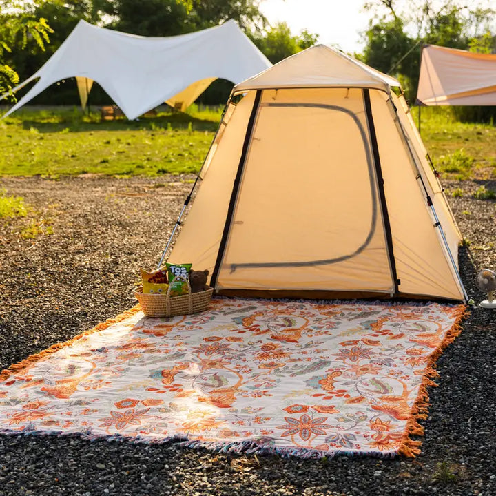 BowLift | Rustic Floral Boho Blanket | 100% Cotton Blanket for Sensitive Skin