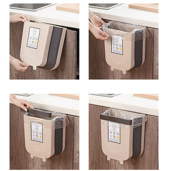 Collapsible Cabinet Door Hanging Trash Bin Bowlift
