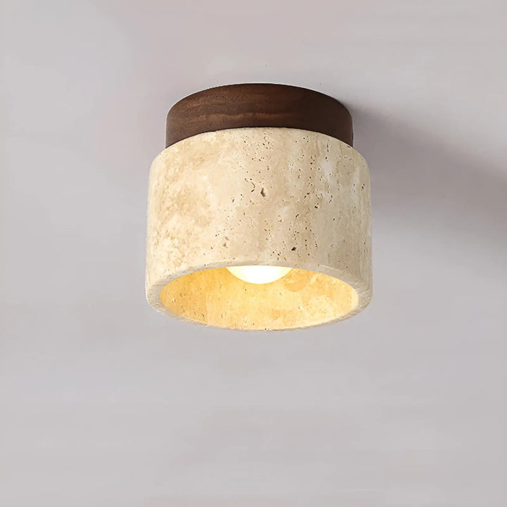BowLift | TravaGlow Rustic Travertine Ceiling Lamp