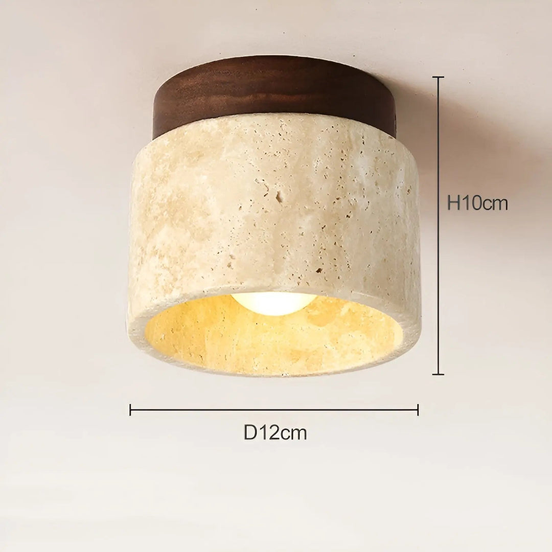 BowLift | TravaGlow Rustic Travertine Ceiling Lamp