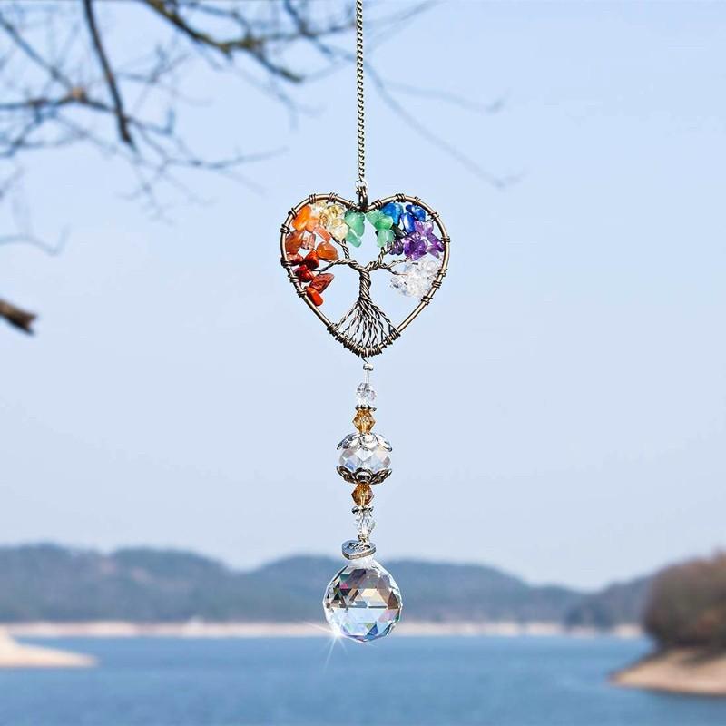 Crystal Wind Chime Tree Of Life Suncatcher | Bowlift