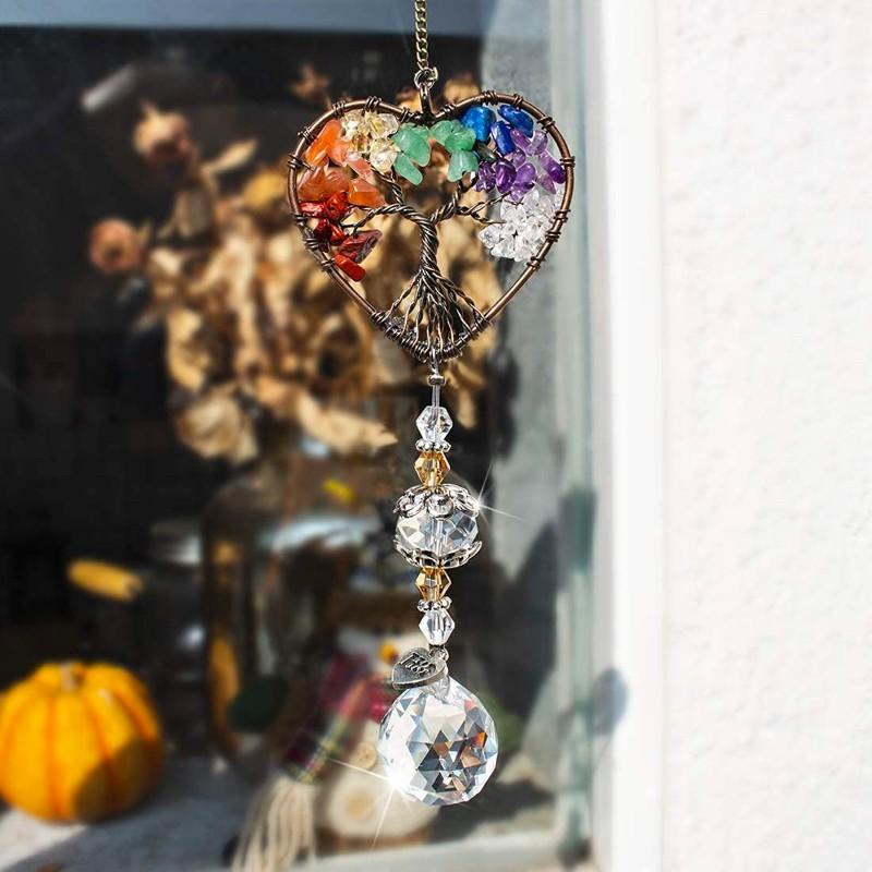 Crystal Wind Chime Tree Of Life Suncatcher | Bowlift