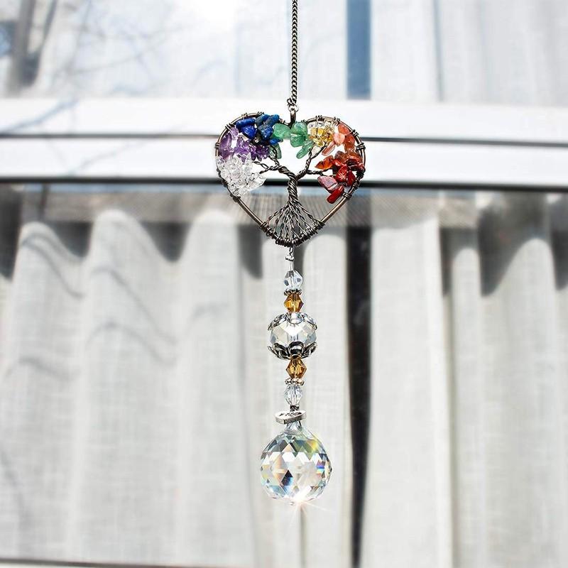 Crystal Wind Chime Tree Of Life Suncatcher | Bowlift