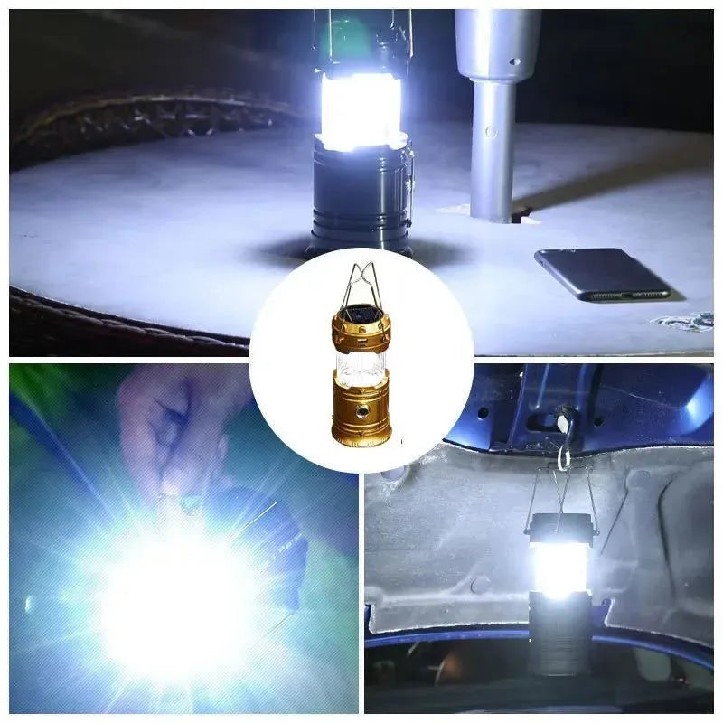 Multifunctional Led Camping Light Rechargeable Camping Lamp Solar Power Charging Portable Fan Lantern Emergency Outdoor Lighting | Bowlift