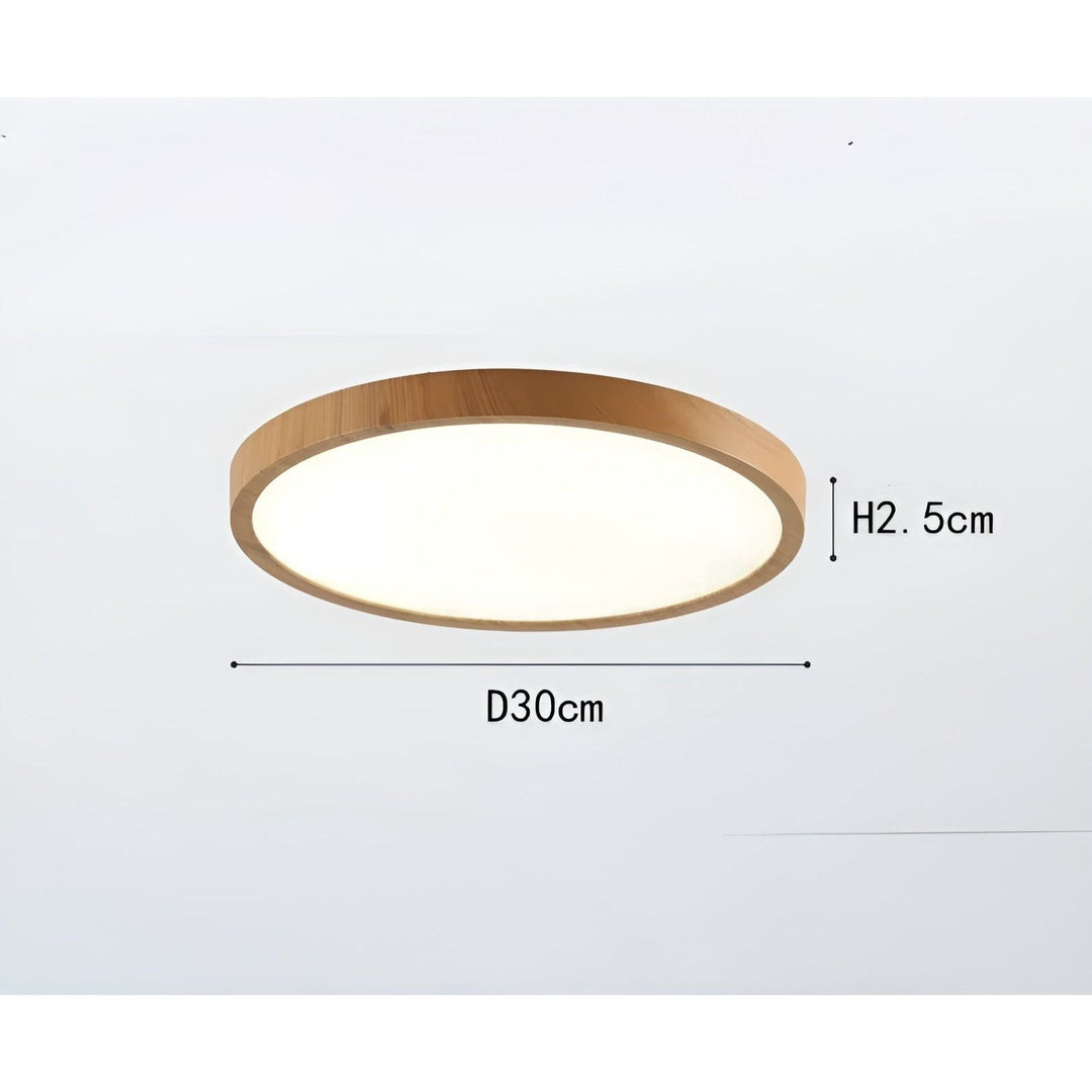 GrainGlow Light - Modern Ultra-Thin Wood Ceiling Light | Bowlift