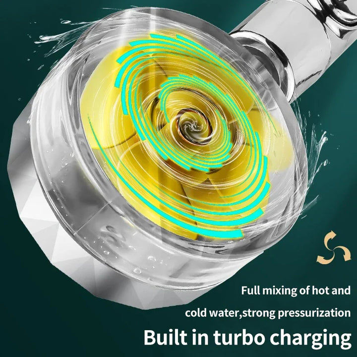 BowLift | Water-Saving Shower Head with 360° Rotation - AquaTurbo