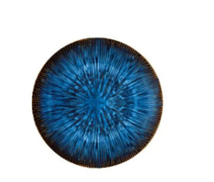 Western Style Ceramic Dish Deep Blue Pasta Plate Kitchen Tableware | Bowlift