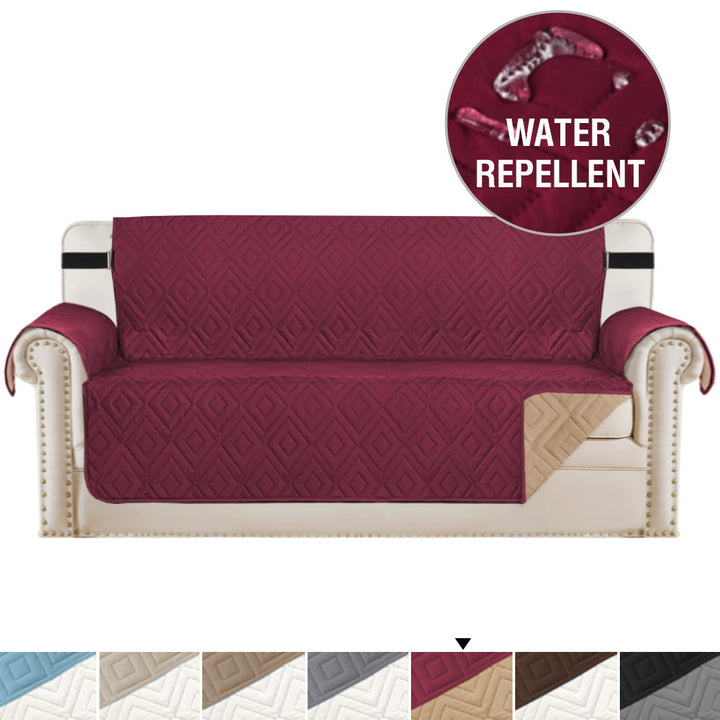 Quilted Sofa Cover Pet Protector Throw Waterproof Sofa Slip Covers 1/2/3 Settee Bowlift