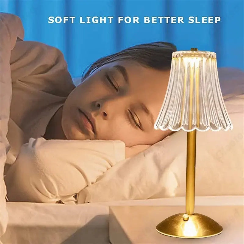 BowLift | Wireless Table Lamp with Crystal Decor and Dimmable Lighting - GlamLight
