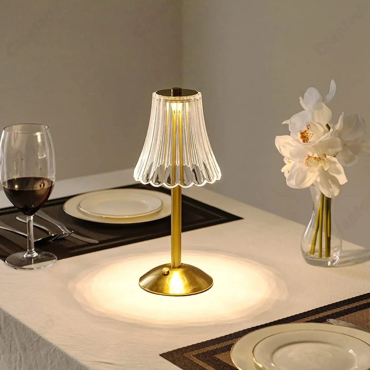 BowLift | Wireless Table Lamp with Crystal Decor and Dimmable Lighting - GlamLight