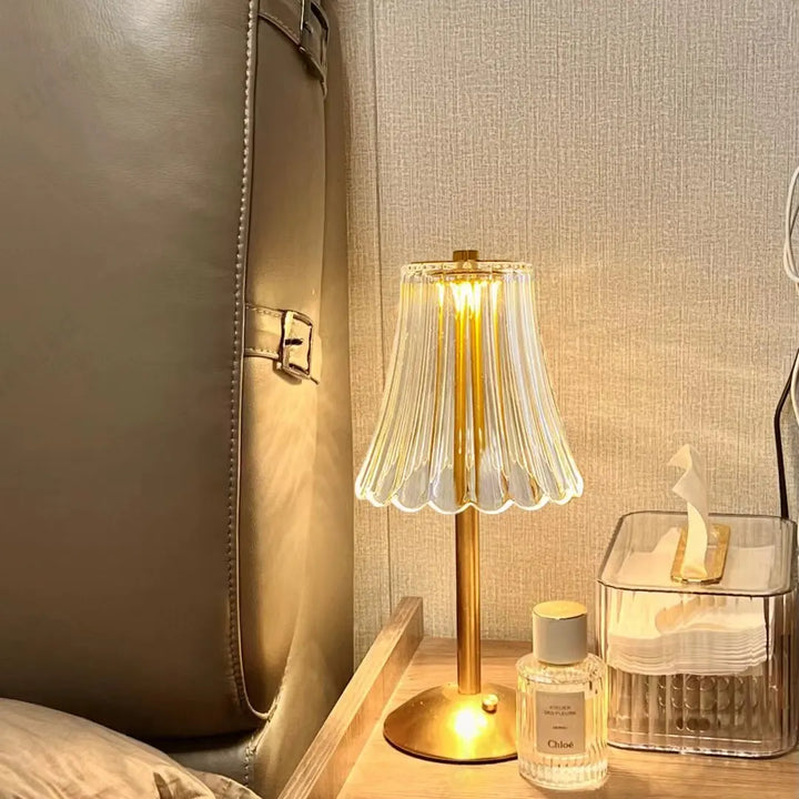 BowLift | Wireless Table Lamp with Crystal Decor and Dimmable Lighting - GlamLight