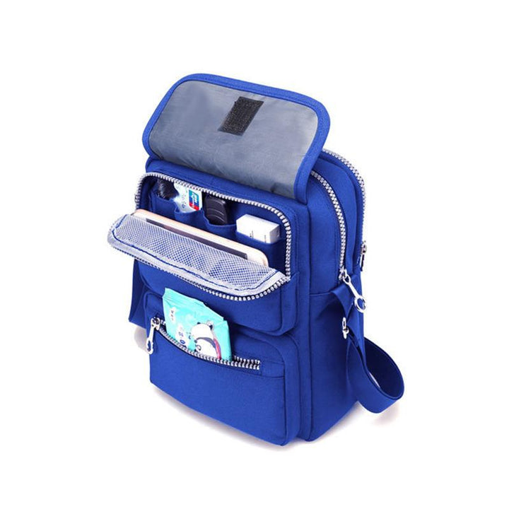 Women’s Waterproof Nylon Crossbody Shoulder Bag with 6 Pockets
