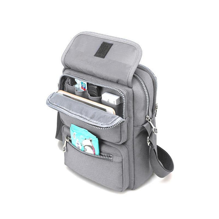 Women’s Waterproof Nylon Crossbody Shoulder Bag with 6 Pockets