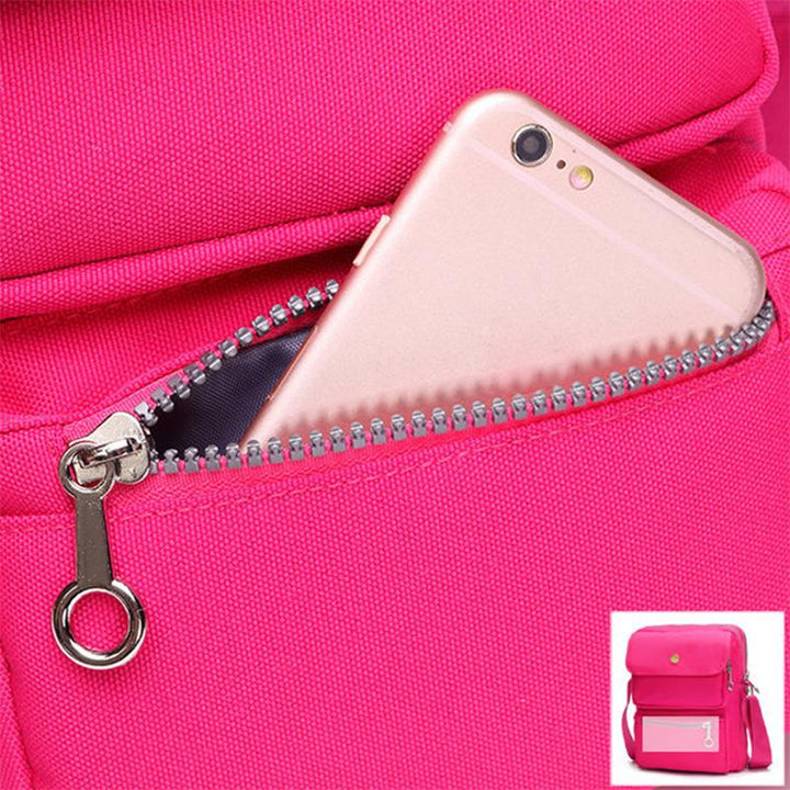 Women’s Waterproof Nylon Crossbody Shoulder Bag with 6 Pockets