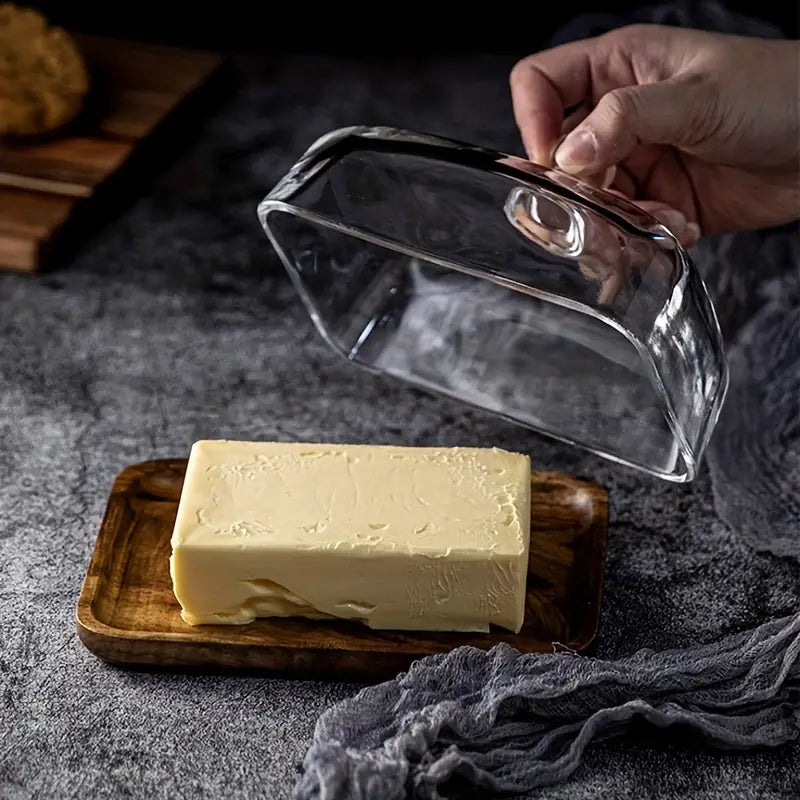 BowLift | Wooden and Glass Butter Dish - ButterElegance