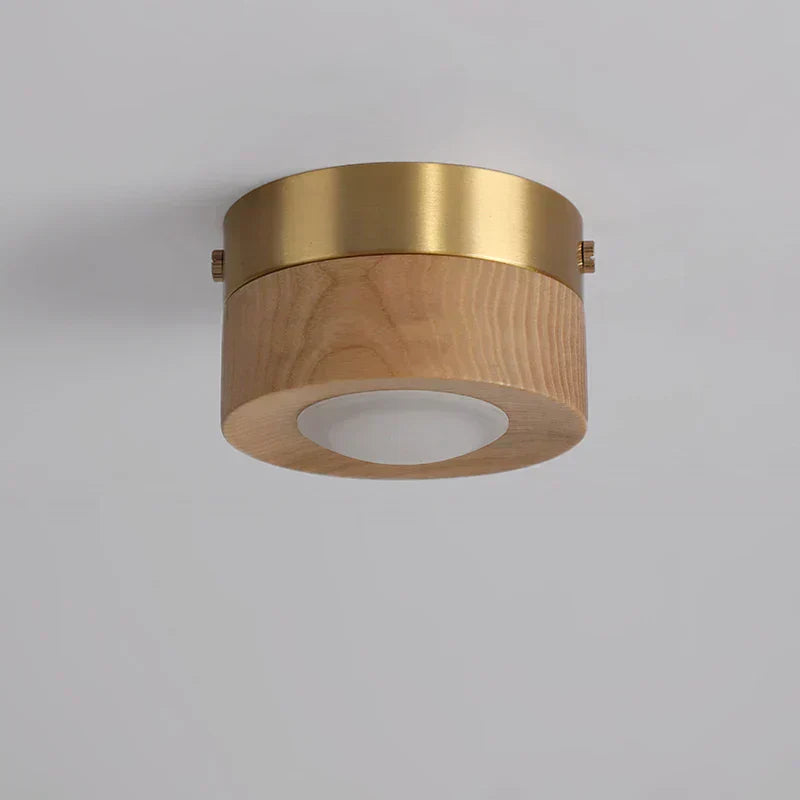 BowLift | WoodenGlow - Walnut Ceiling Lamp with LED Spotlight