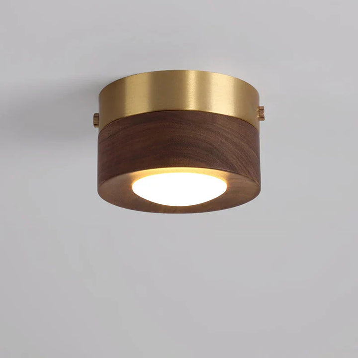 BowLift | WoodenGlow - Walnut Ceiling Lamp with LED Spotlight
