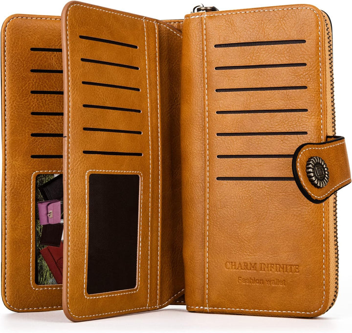 Stylish Leather Wallet with Wristband Bowlift
