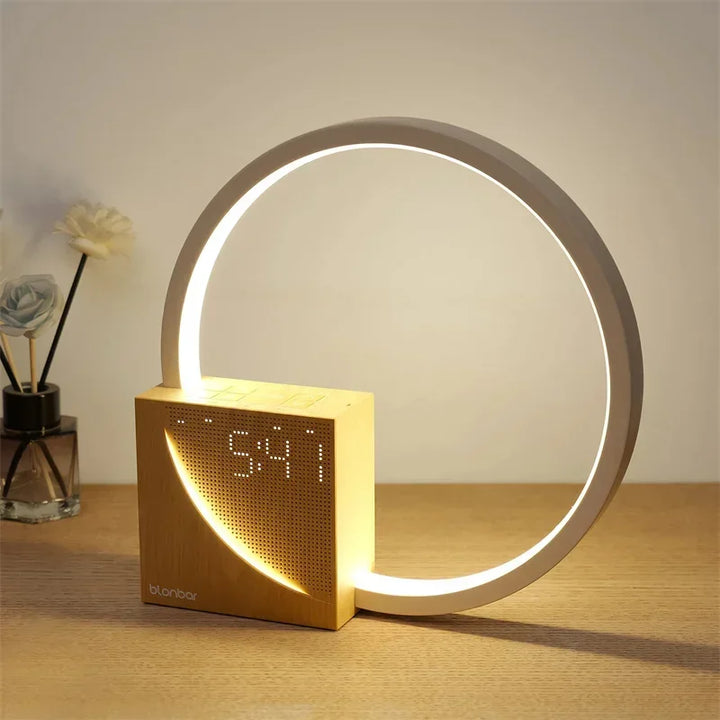 BowLift | Elegant Touch Control Light Alarm Clock – Wood Design