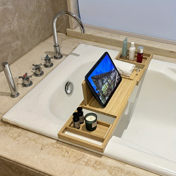 BowLift | ZenBath Luxe Bamboo Bathtub Tray